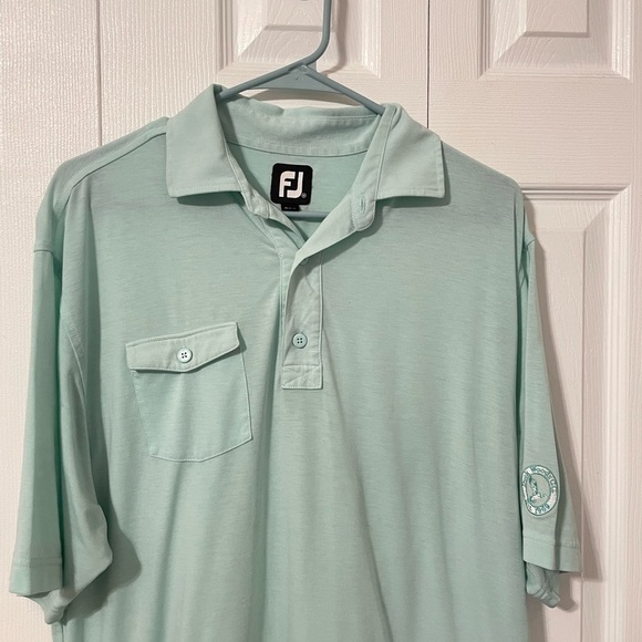 Footjoy FJ Mens Light Green Front Pocket Polo Shirt size Medium - Picture 4 of 9